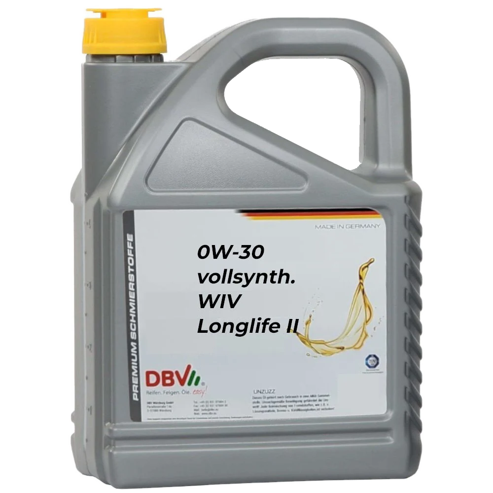 0W-30 vollsynthetisch für VW WIV Longlife II 5-Liter-Kanne
