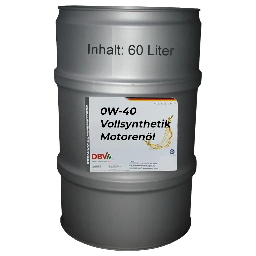 0W-40 DBV-Vollsynthetik-Motorenöl 60-Liter-Fass