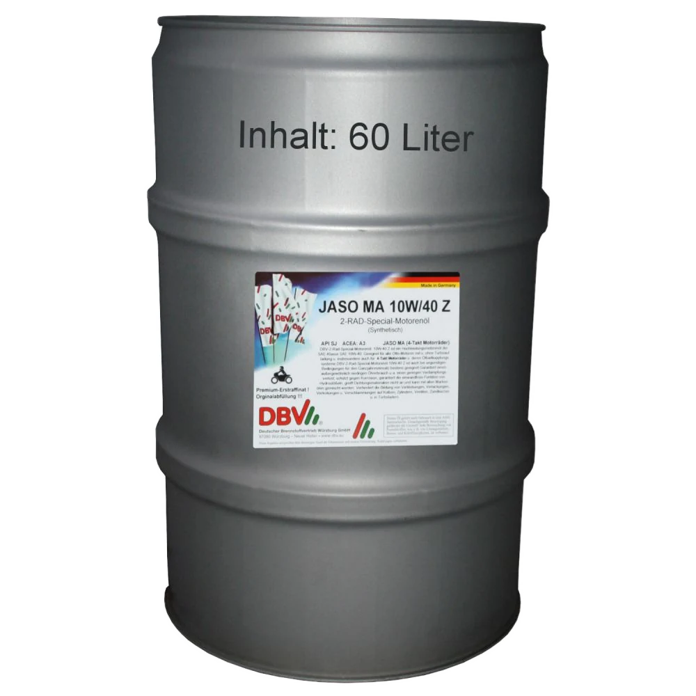 10W-40 DBV-Zweirad-Special-Motorenöl JASO MA (4-Takt) 60-Liter-Fass