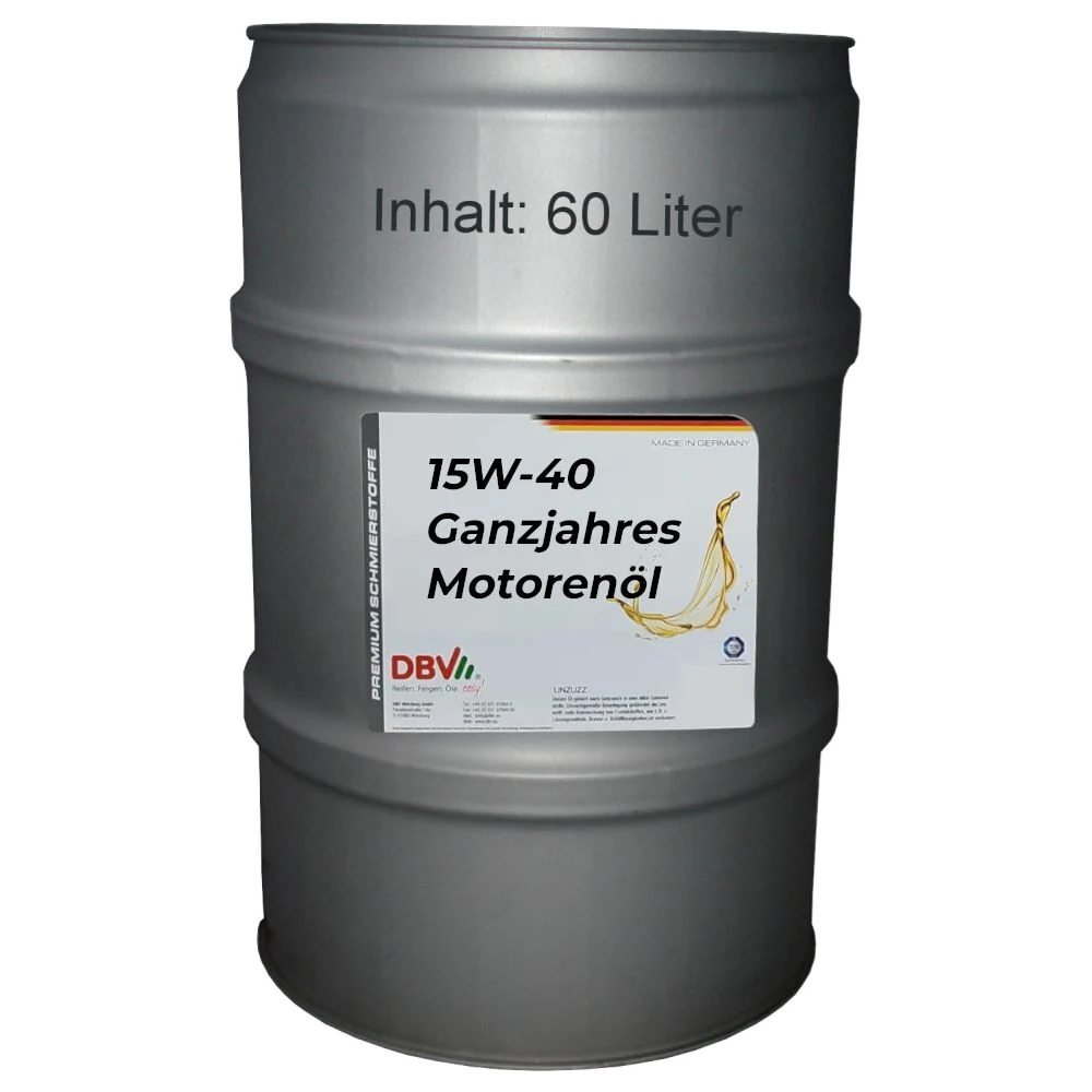 15W-40 DBV-Ganzjahres-Motorenöl 60-Liter-Fass
