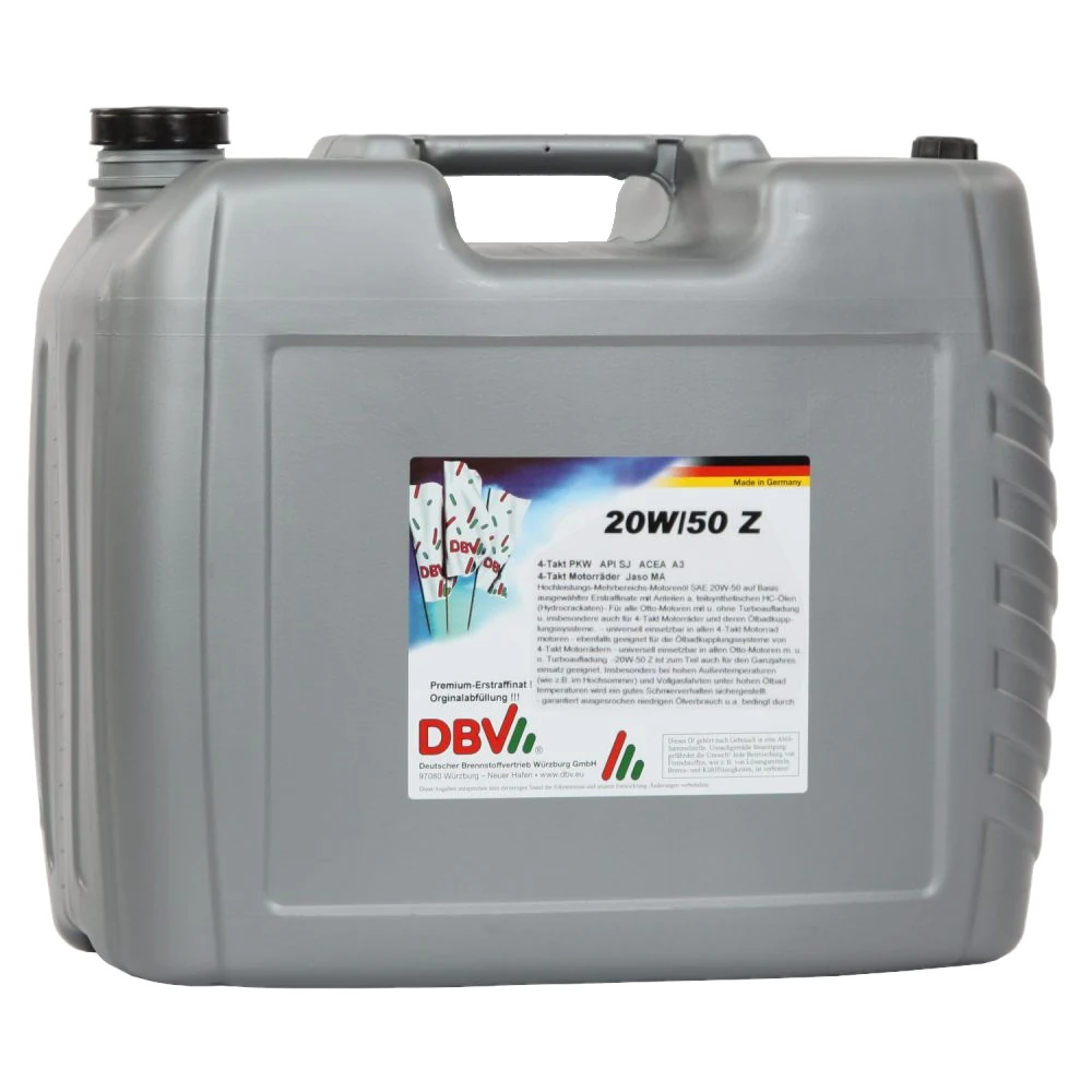 20W-50 Z DBV-Zweirad-Special-Motorenöl JASO MA (4-Takt) 20-Liter-Kanister