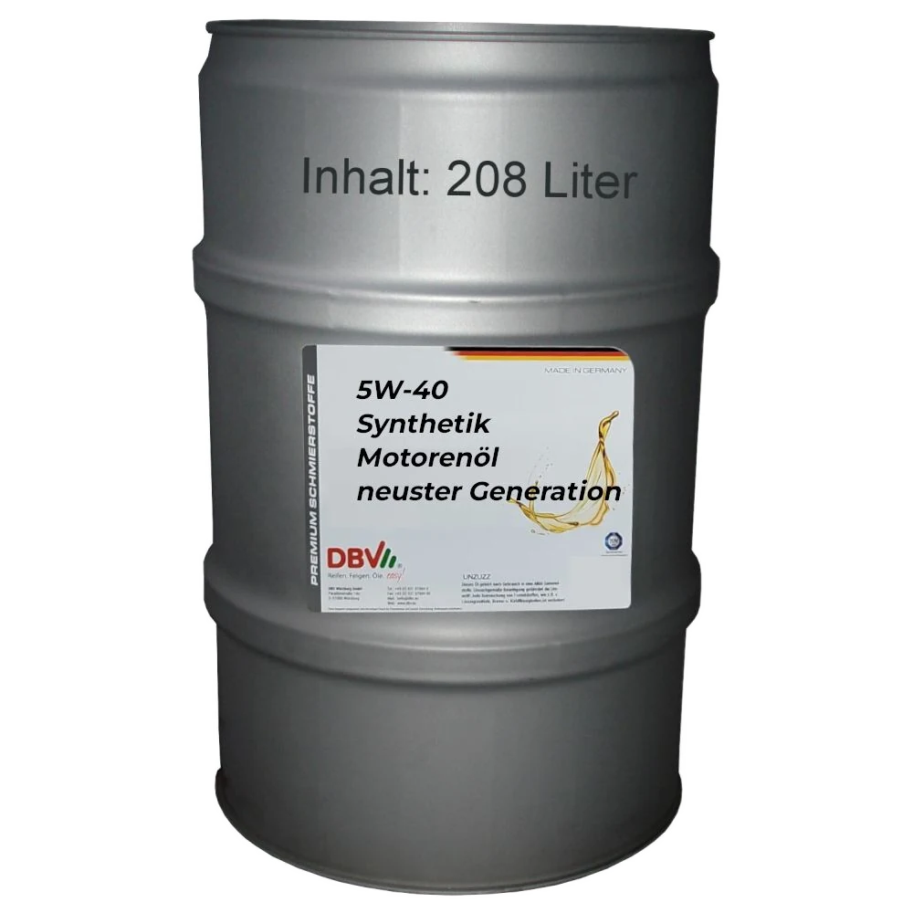 5W-40 DBV-Synthetik-Motorenöl neuester Generation 208-Liter-Fass