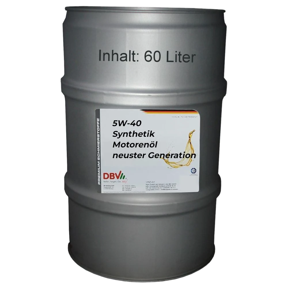 5W-40 DBV-Synthetik-Motorenöl neuester Generation 60-Liter-Fass